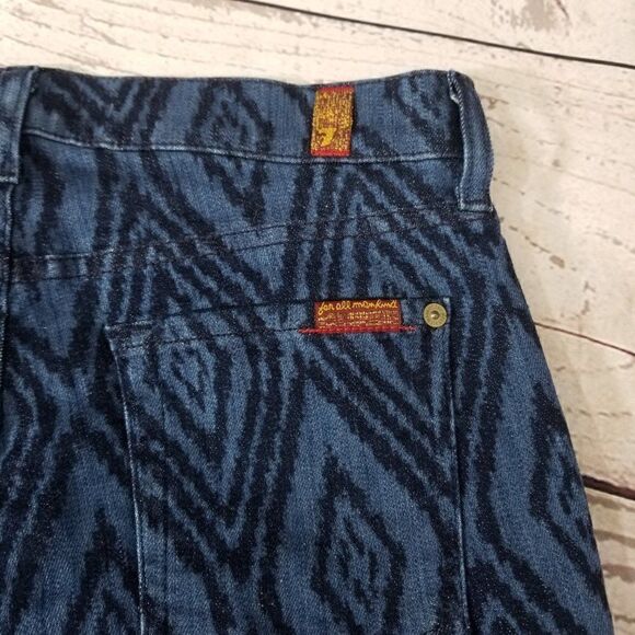 7 For All Mankind Womens Size 25 Low Rise Cutoff Side Slit Boho Denim Shorts - Picture 6 of 10